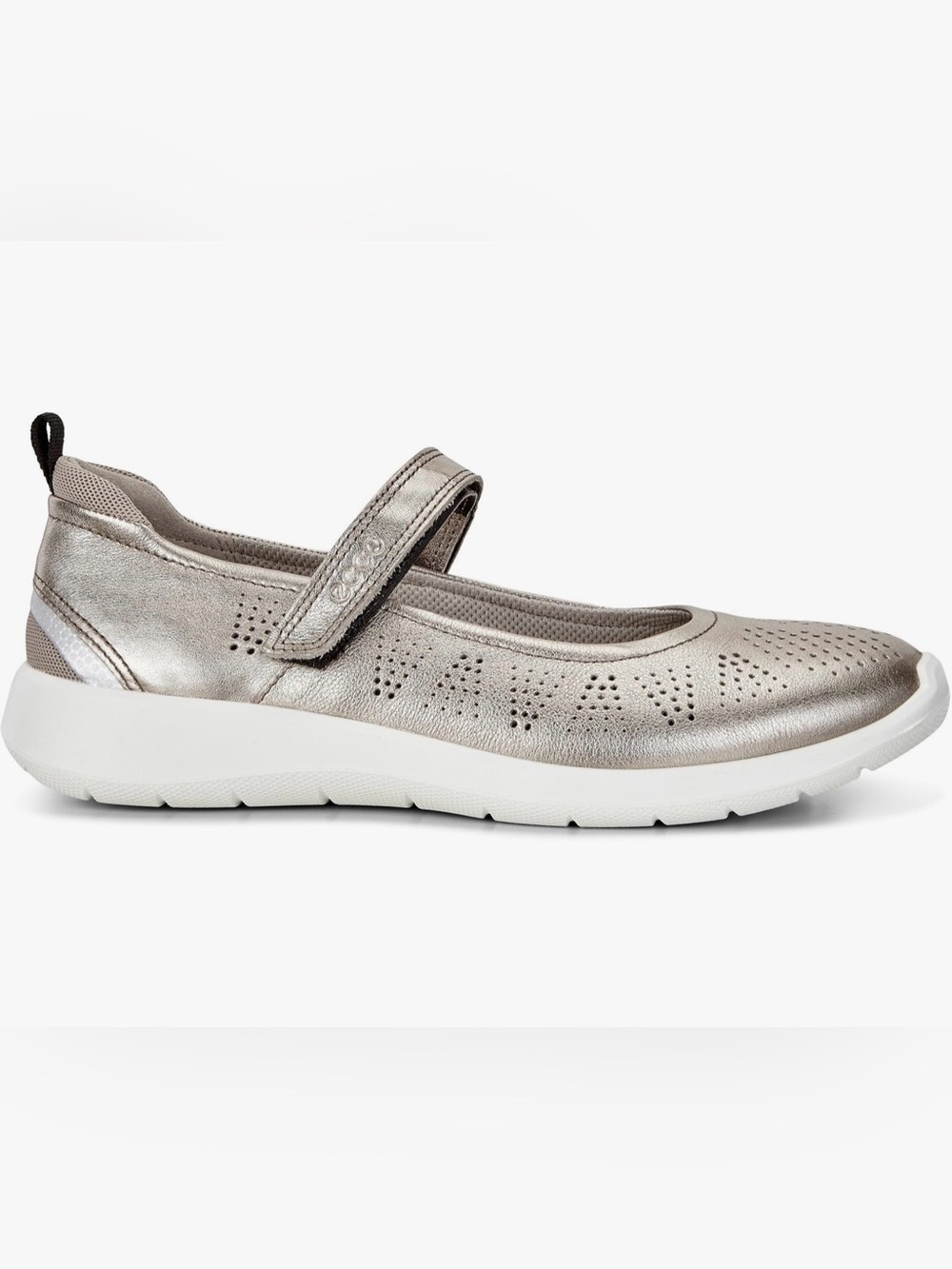 Ecco Metallic Pewter Mary Jane Slip-On Flats - Picture 8 of 10